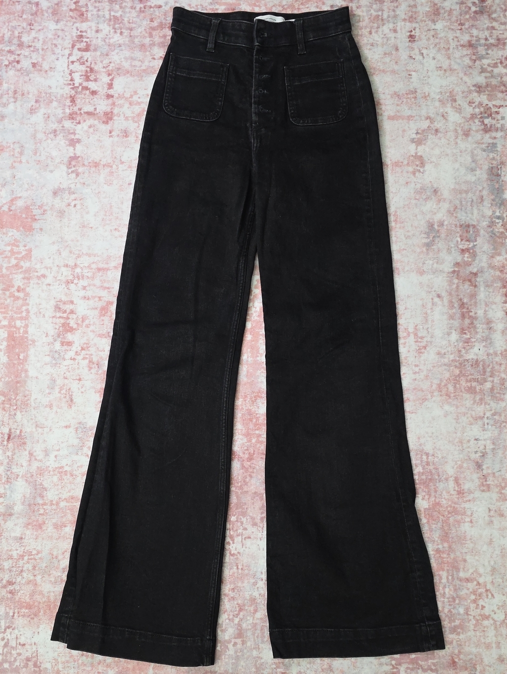 "Paris Atelier & Other Stories" Black Flared Patch Pocket Jeans Size‎ 2